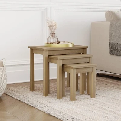 Obrázek Oakridge 3 Teiliger Satz von Verschachtelbaren Satztischen Vida Designs, Eiche