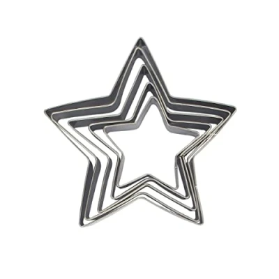 Obrázek Zenker 44813 Ausstechformen, Stern, 5 er Set, Ausstecher, Sternform, Edelstahl, Silber, 6 12 x 2,5 cm