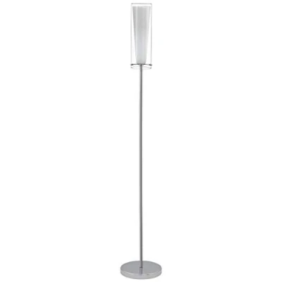 Obrázek EGLO stojací lampa Pinto, s 1 žárovkou, z oceli, barva: Chrom, sklo: čiré, opálové matné, bílé, objímka: E27, vč. stupacího spínače, 11 x 147 cm