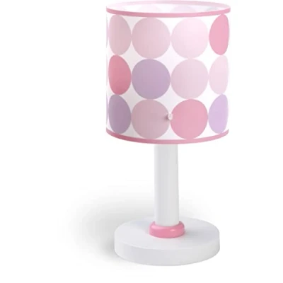 Obrázek Dalber Dětská stolní lampa na noční stolek do dětského pokoje Colors růžové puntíky, 62001S, E14