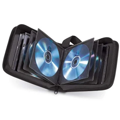Obrázek Hama CD obal na 20 disků / DVD/Blu ray (složka pro uložení, šetří místo v autě a doma, přepravní obaly), černá barva