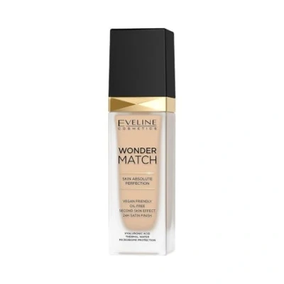 Obrázek Eveline Cosmetics Wonder Match Vegane, podkladový make up bez oleje s kyselinou hyaluronovou 24H Bezchybné zakrytí perfektní přizpůsobení tónu pleti