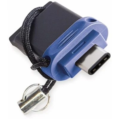 Obrázek Verbatim Store &#039;n&#039; Go Dual USB flash disk, 3.2 Gen 1 &amp; C, 32 GB, 2 v 1, C/USB A, externí paměť pro chytrý telefon, notebook a co, datový stick, modrý/černý