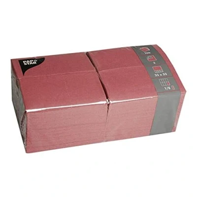 Obrázek Papstar 84577 250 ubrousků, 3vrstvé skládání 1/8 33 cm x cm, bordó