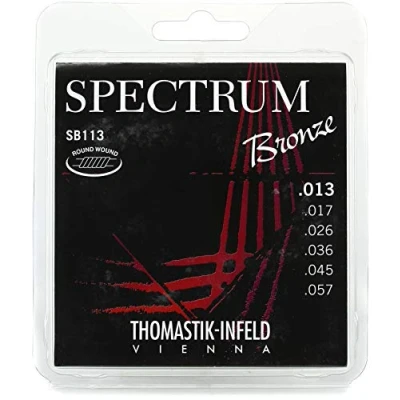 Obrázek Thomastik Struny pro akustickou kytaru Spectrum Bronze série bez obsahu niklu sada SB113 střední .013 .057