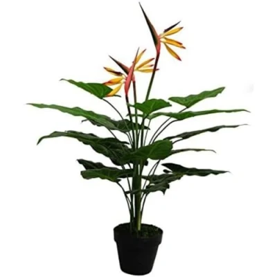 Obrázek Leaf Kunstpflanze Blattpflanze grün orange gelb rot 70cm