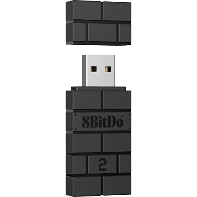 Obrázek 8bitdo Bezdrátový USB adaptér 2, Bluetooth pro Switch, PC, PS Classic, Android, macOS, Raspberry Pi, Retrofreak System, kompatibilní s Xbox Series, Joycon, Switch Pro, PS5, PS4, PS3 Controller