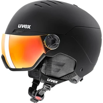 Obrázek uvex wanted visor robustní lyžařská helma pro dámy a pány s hledím optimalizovaná ventilace černá matná 54 58 cm