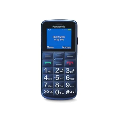 Obrázek Panasonic KX TU110EXC, odblokovaný, mobilní telefon pro seniory (duální SIM, fotoaparát, funkce kapesní svítilny, velká tlačítka, kompatibilní s naslouchátky, SOS), modrý