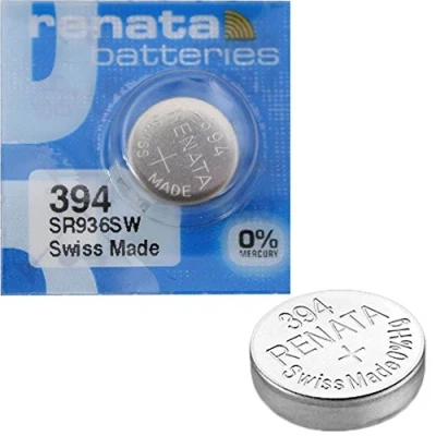 Obrázek 2 x Renata baterie do hodinek Swiss Made Cells oxid stříbrný 0% rtuť, knoflíkové 1,55 V dlouhé životnosti 394 (SR936SW)