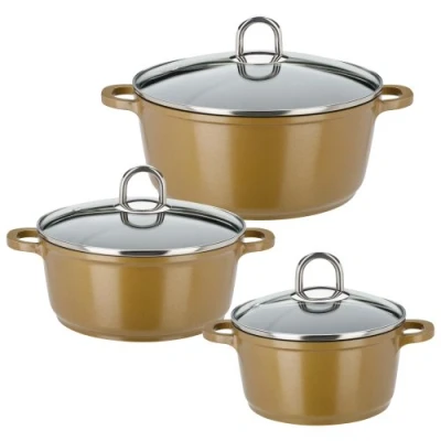 Obrázek GSW 507004 Gourmet Premium Color sada hrnců 3dílná, zlatá, ostatní