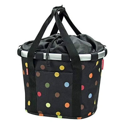 Obrázek KLICKfix Bikebasket na řídítka černá/puntíky Košík