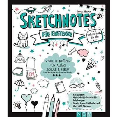 Obrázek Sketchnotes für Einsteiger: Visuelle Notizen Alltag, Schule und Beruf. Symbol Bibliothek mit über 600 Motiven
