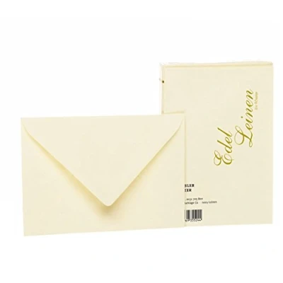 Obrázek Rössler Papier 2031705802 Ušlechtilý len balíček obálek DIN C6, hedvábná podšívka, slonovina