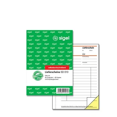 Obrázek SIGEL SD013 dodací listy A6, 2 x 40 listů, propisující, z udržitelného papíru