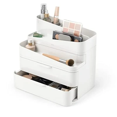 Obrázek Umbra Glam Kosmetický organizér, modulární úložný box se 3 zásuvkami a vyjímatelnými přepážkami, bílý