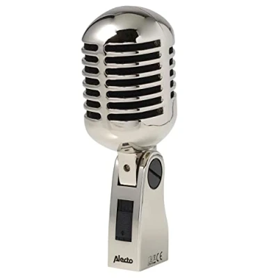 Obrázek Alecto UDM pro 60 Retro mikrofon v designu 50. let, xlr konektor s 5 m kabel Chrome