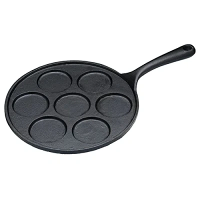 Obrázek KitchenCraft Litinová mini pánev na palačinky, odolná v troubě může pečeme každém sporáku o velikosti 6,5 cm, 24 x 37,5 1 kus, černá