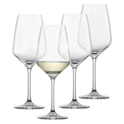 Obrázek SCHOTT ZWIESEL sklenice na bílé víno Tulipán (4dílná sada), nadčasové pro víno, tritanové vhodné do myčky nádobí, Made in Germany (výr. č. 123609), čiré, křišťál