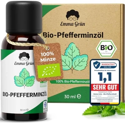 Obrázek Emma Grün® Bio mátový olej éterický [100% přírodní čistota] Peppermint Oil 30 ml Certifikované potraviny Éterické oleje esenciální z Řecka
