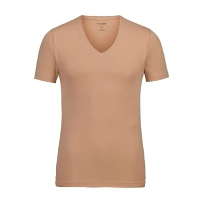 Obrázek OLYMP Pánské tričko s dlouhým rukávem Level.Five, jednobarevné, Body Fit, Caramel 24