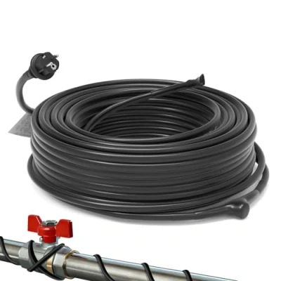 Obrázek HEATIT Samoregulační ochrana proti mrazu JHSF 36 m, topný kabel s termostatem, doprovodné topení vodní vedení ideální pro vodovodní potrubí nebo rostliny, vodotěsný ochrannou kontaktní zástrčkou
