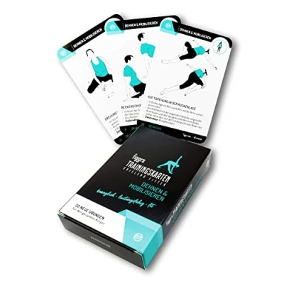 Obrázek figgrs® Dehnen &amp; Mobilisieren 57 Trainingskarten mit 50 Fitnessübungen für mehr Beweglichkeit I Stretching ohne Gerät Dehnübungen zuhause überall Von Anfänger bis Profi