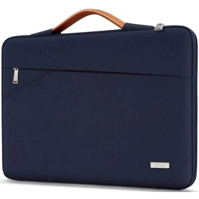 Obrázek TECOOL Pouzdro na laptop Pro 13 palců MacBook Air M1 M2(2018 2022), 2016 2022, Surface 8/7/6/5/X, Envy 13, XPS nárazuvzdorná taška vodotěsná Sleeve s rukojetí, tmavě modrá