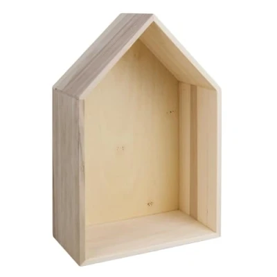 Obrázek Rayher Hobby dřevěný rám, certifikovaný FSC, 24 x 16 8 cm, se závěsem, rám objektu, domek, béžový, 62594000, střední