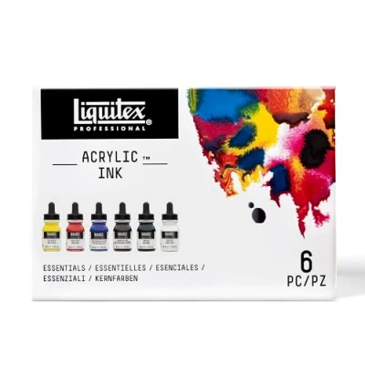 Obrázek Liquitex 3699314 tekuté profesionální akrylové barvy inkoust, sada 6 barev po 30 ml tuše, základní