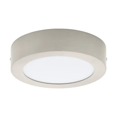 Obrázek EGLO LED stropní svítidlo Fueva 1, s 1 žárovkou, materiál: kovová litina, plast, barva: matný nikl, bílá, Ø: 17 cm, teplá bílá