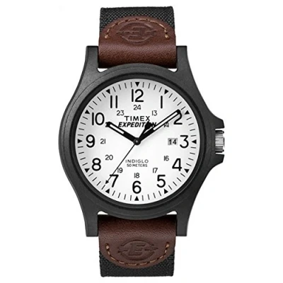 Obrázek Timex Expedition Acadia 40mm Fast Wrap Strap pánské náramkové hodinky, hnědá/bílá, Řemínek