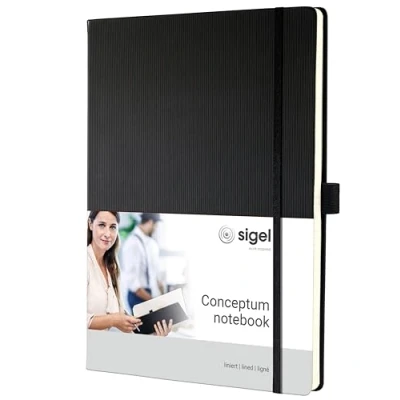 Obrázek Zápisník Sigel s tvrdými deskami, CONCEPTUM® (český jazyk nelze zaručit), černá A4+
