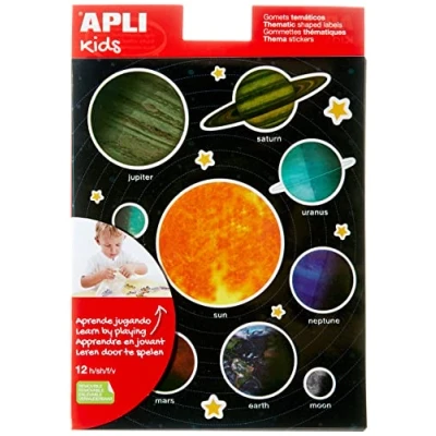 Obrázek APLI Kids 15174 Gummitasche, 12 Blatt, Sonnensystem