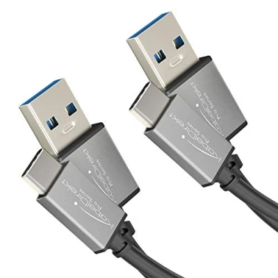Obrázek KabelDirekt USB a 3.0 na C kabel 2x 1 m (datový SuperSpeed nabíjecí kabel, vhodný PRO smartphony tablety s přípojkou C, černá/Space Grey) řada