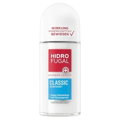 Obrázek Hidrofugal Classic Roll on (50 ml), silná ochrana proti perspirantu s decentní vůní, deodorant pro spolehlivou ochranu bez ethylalkoholu