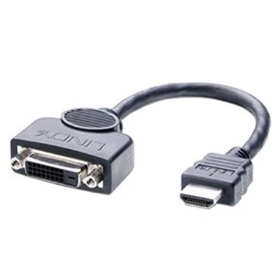 Obrázek LINDY 41227 HDMI konektor na DVI D zdířku kabel adaptéru 0,2 m černý