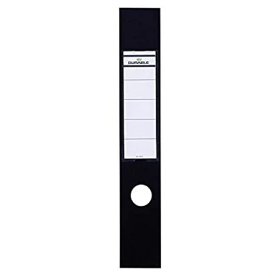 Obrázek Durable Ordofix štítky na hřbety pořadače (samolepicí, s otvorem) sáček à 10 kusů, černé, 809001