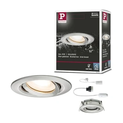 Obrázek Paulmann 93662 Nova LED vestavné svítidlo kulaté výkyvné max. 35 W stropní bodové světlo železo bez světelného zdroje Vestavný rám GU10 nebo GU5,3