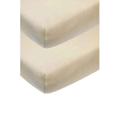 Obrázek Meyco Dětské napínací prostěradlo kolébka Uni Sand 40x80/90cm balení 2 ks