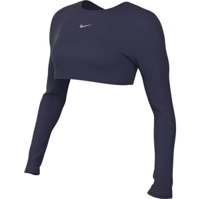 Obrázek Nike Performance CROP Femme Top s dlouhým rukávem, Ženy, Velikost: Large, Purple ink/purple cosmos/rush fuchsia