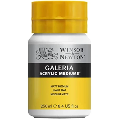 Obrázek Winsor &amp; Newton 3040821 Galeria Mattes Medium, hrnec 250 ml, zachovává jas barvy a zlepšuje průhlednost