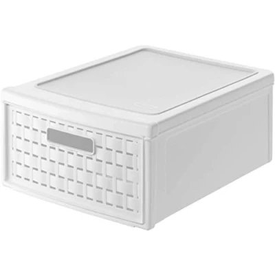 Obrázek Rotho Country box se zásuvkami 8,3 l s 1 zásuvkou v ratanovém vzhledu, plast (PP) bez BPA, antracit, malý/8,3 (35,0 x 26,0 14,5 cm)