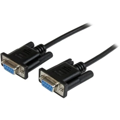 Obrázek StarTech.com 2m DB9 RS232 sériový kabel s nulovým modemem Bu/Bu 9 pin nulový modem připojovací černý