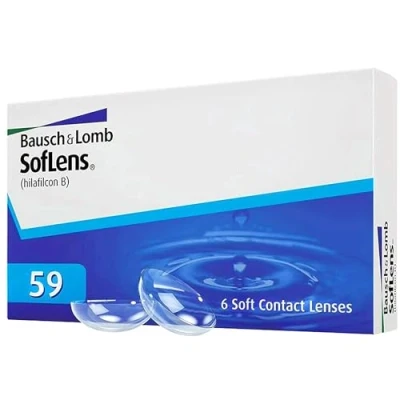 Obrázek Bausch + Lomb SofLens 59 měsíčních čoček, sférické kontaktní čočky, měkké, 6 kusů BC 8,6 mm / DIA 14, 2 3, 25 dioptrií