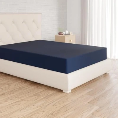 Obrázek Amazon Basics napínací prostěradlo, 160 x 200 30 cm, mikrovlákno, prostěradlo výška matrace do námořnická modrá
