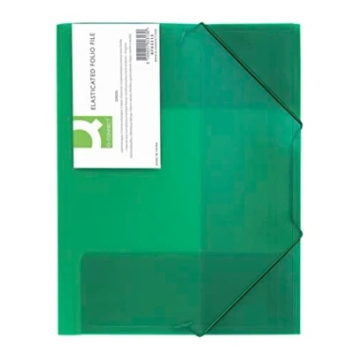 Obrázek Q Connect KF02313 Desky s gumičkami A4 průsvitné zelené