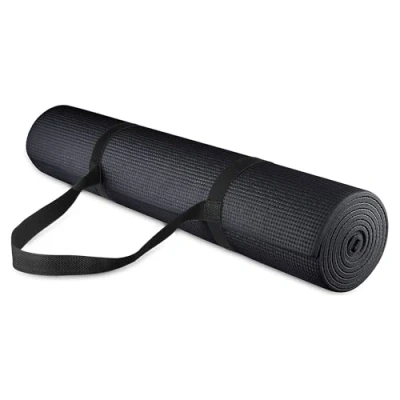 Obrázek BalanceFrom Všechny BFGY P1BLK GoYoga univerzální podložka na jógu s popruhem, ekologická, vysoká hustota, protiskluzová, 1/4 palce, černá