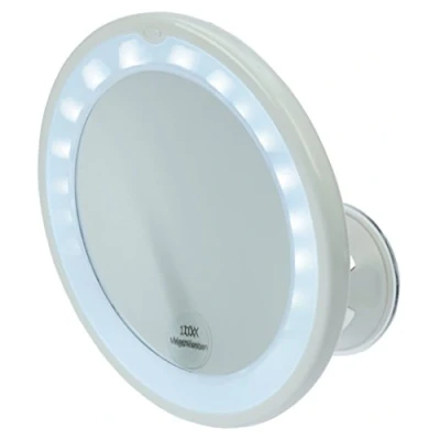 Obrázek Davartis Zrcadlo s LED osvětlením, přísavná patka, 10násobné zvětšení, bílé