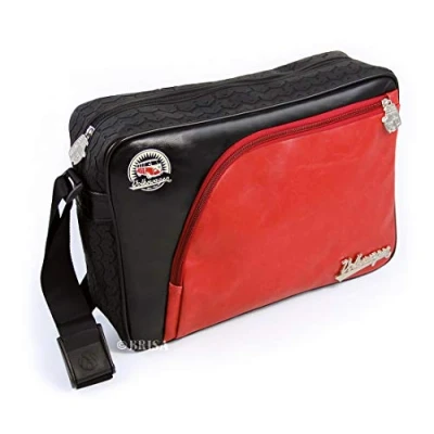Obrázek BRISA VW Collection velká unisex taška přes rameno Messenger Bag s profilem pneumatik v designu autobusu T1 (vintage, červená a černá)